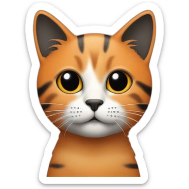 Cat colour orange wirh lines blacks sticker