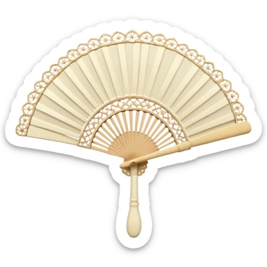 Fan: An open, handheld fan, often associated with opera or classic theatre sticker