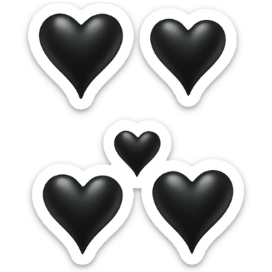 Three black hearts sticker