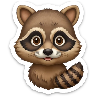  racoon holding a human mustache sticker