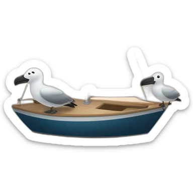 Two small albatross on sailboat sticker