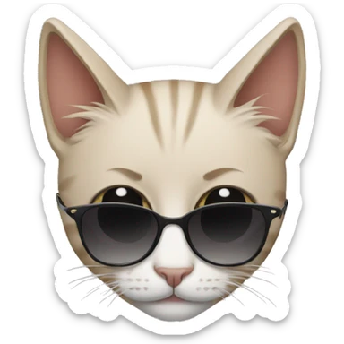 Cat with sunglasses sticker
