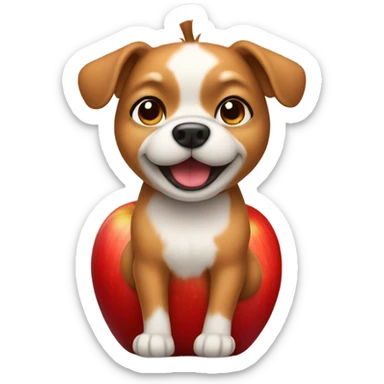 Dog in an Apple  sticker