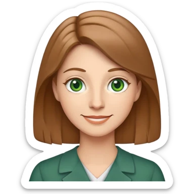 happy teacher with light brown hair and green eyes sticker