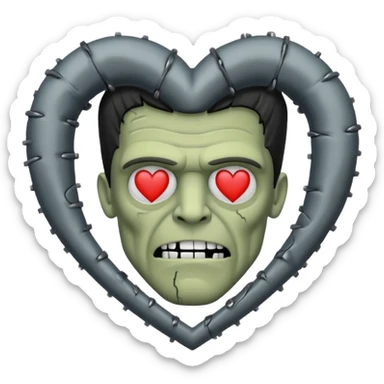 Frankenstein heart sticker