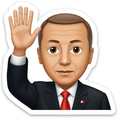 Recep Tayyip Erdogan, waving sticker