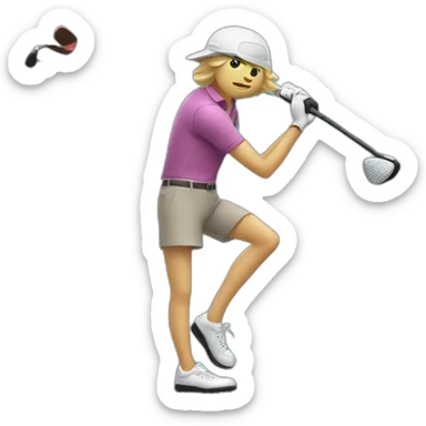 Hitting a car with a golf club sticker