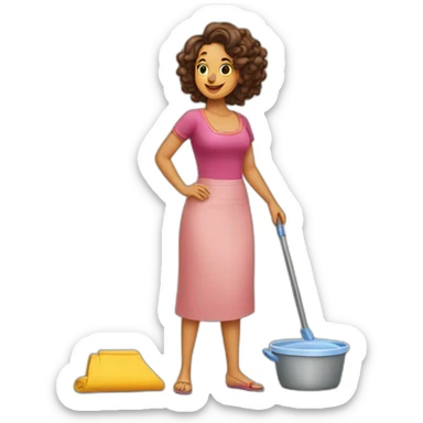 a Moroccan curvy do the housework sticker