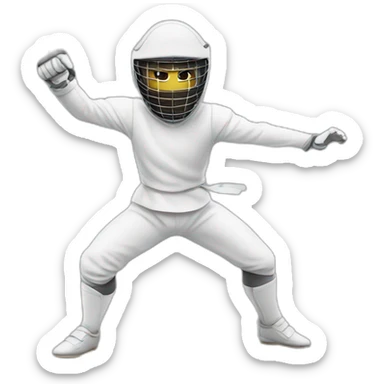 Fencer doing an attack sticker