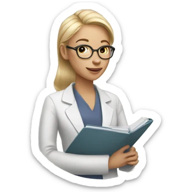 Psychotherapist holding clipboard very light skin sticker