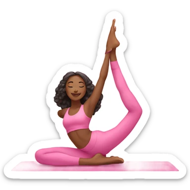 Lady in pink doing splits in yoga sticker