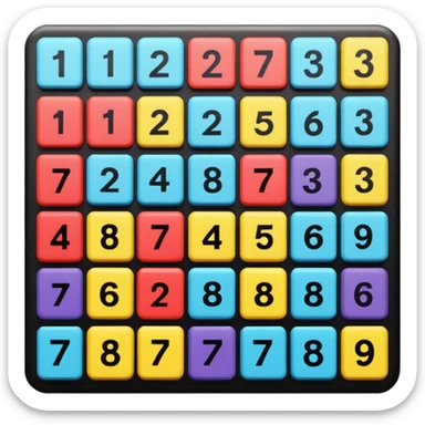 Sliding Puzzle toy with 15 number squares that slide up or down, left or right, a classic toy sticker