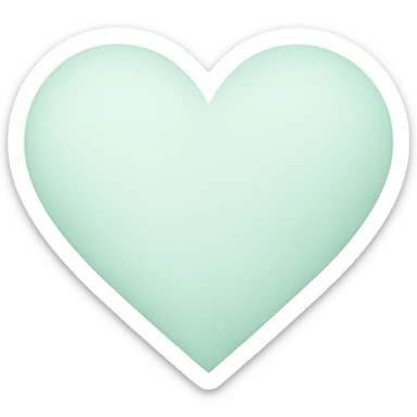 heart with a soft mint green gradient sticker