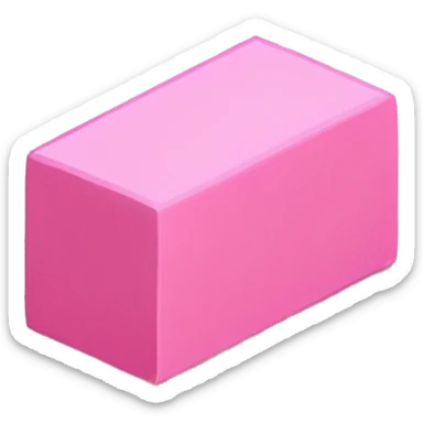 pink eraser parallelogram isometric sticker