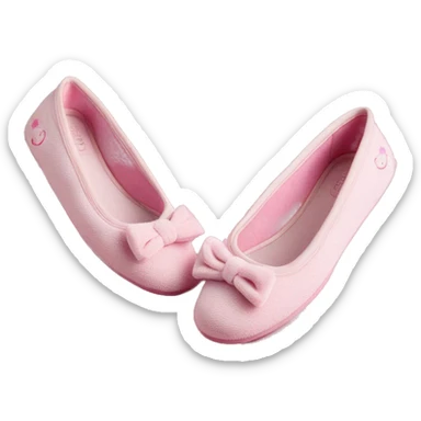 Chaussons ballerines isotoner avec noeud pour femme en tissu  sticker