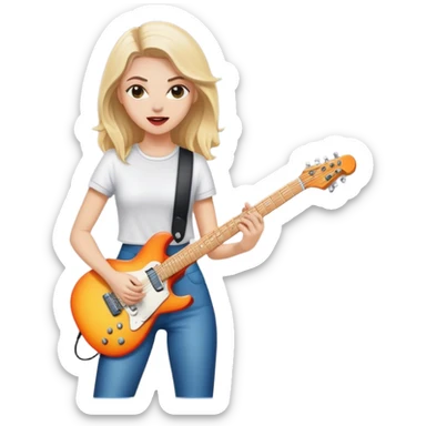 white girl who plays electic guitar sticker