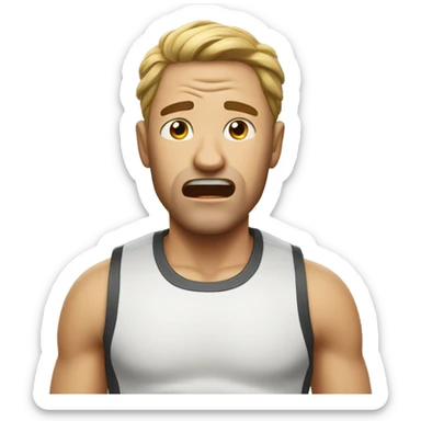 A man who run and cry  sticker