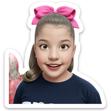 smiling girls with bows sticker