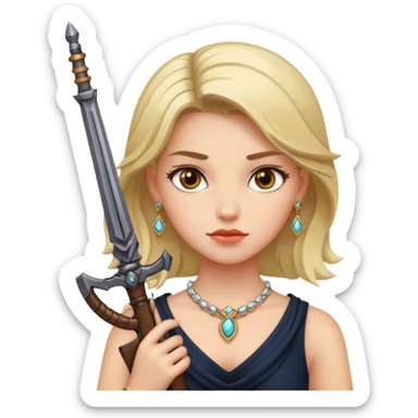 girl with jewelry and weapon sticker