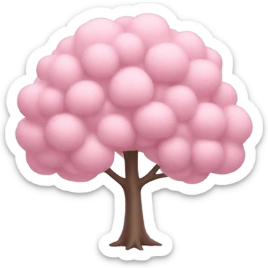 pastel pink tree sticker