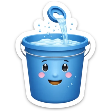 Bucket and cleaning product sticker