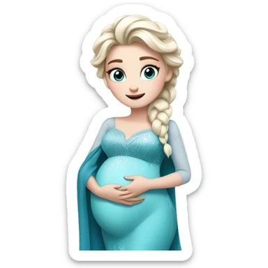 elsa pregnant sticker