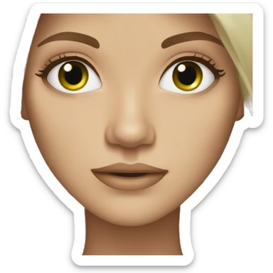 beautiful woman long brown hair green eyes beige skin sticker