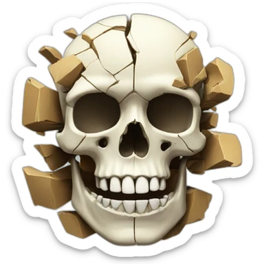fragmented-skull sticker