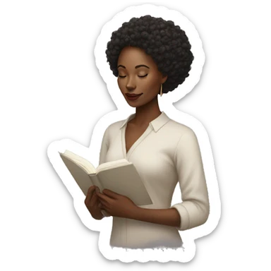 Beautiful Black woman doing poetry  sticker