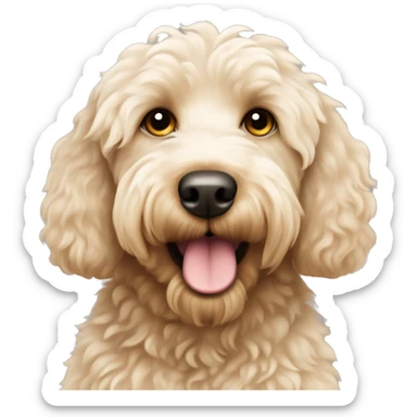 Cream colored Australian labradoodle sticker