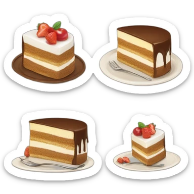 Un chat qui mange un gâteau sticker