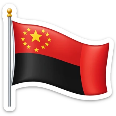 Creat an flag win red and black colour only colour not designs half in red and another half in black  sticker