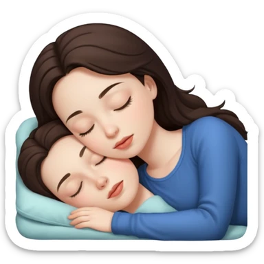 Brunette girl sleeping sticker