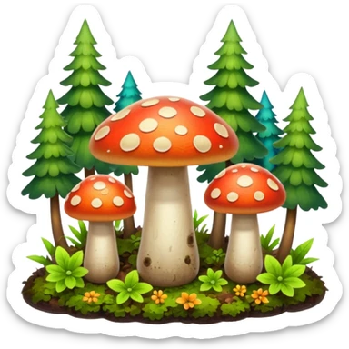 colorfull mushrooms sticker