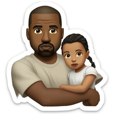Kanye West with North West sticker