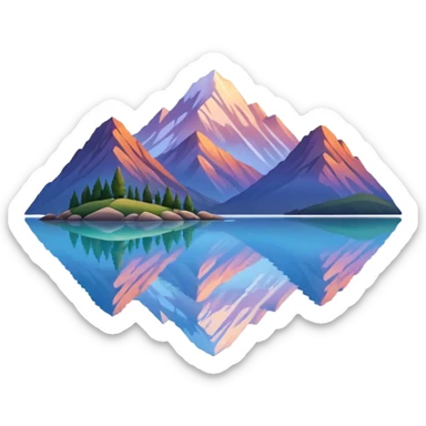 mountain lake at sunrise sticker