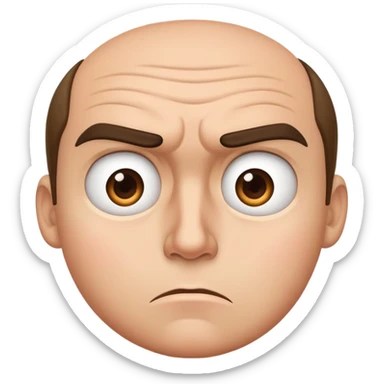 Confused face with furrowed brow and raised eyebrow sticker