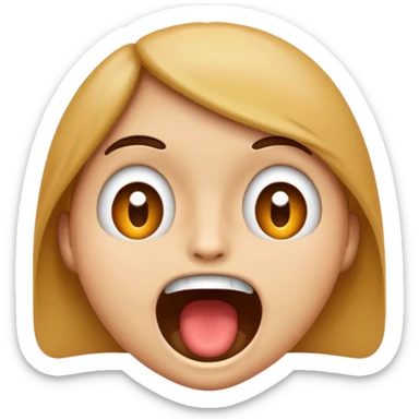 Fes-me un emoji amb una boca se sorpresa exageradament oberta. sticker