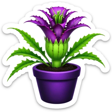 Black and purple Venus flytrap sticker