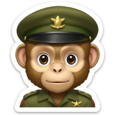 Monkey wearing green beret sticker