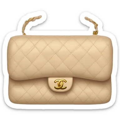 A beige Chanel purse sticker