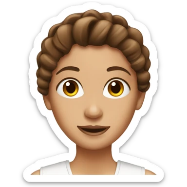 Brown Hair Nail technician  sticker