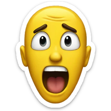 A yellow emoji dude screaming but fixed sticker