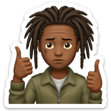 Thumbs down black skinned guys with dreads sticker