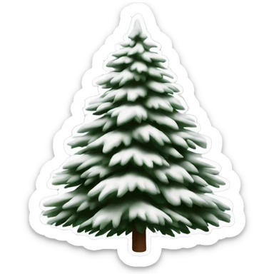  actual white fir christmas tree isolated.  sticker