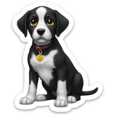 Black american stanford dog puppy sticker
