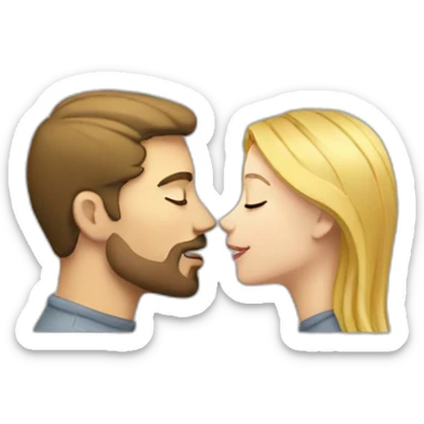White man kiss white female sticker
