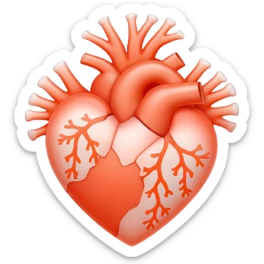 white heart with a soft coral glow sticker