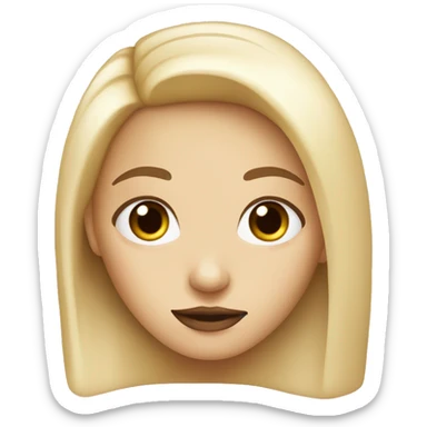 Blond girl with dark Brown eyes and with little mole NEXT to her lips  sticker