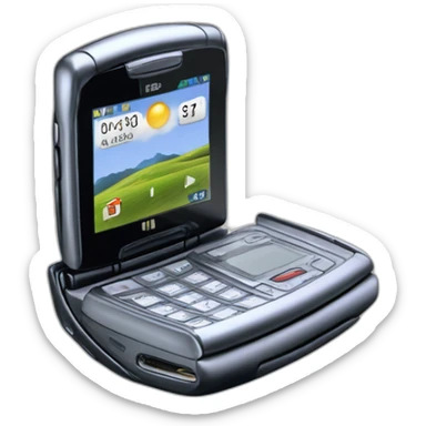 2004 Motorola Razr V3, showcasing the iconic sleek clamshell design no buttons visible sticker